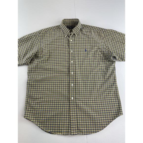 Ralph Lauren Blake Shirt Men's Medium Blue Yellow Button Down Cotton Oxford - Picture 2 of 10